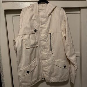 Burton Men's Cream Raincoat with Hood